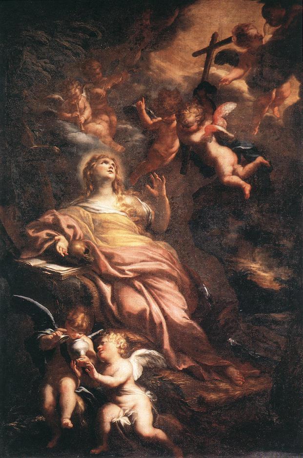 Unknown Artist Magdalene in the Desert by Domenico Piola 1674